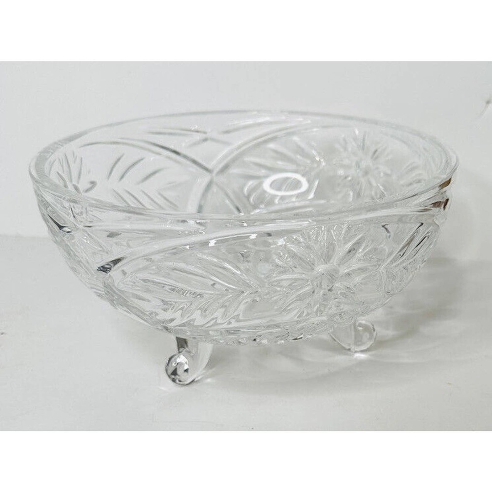 Vtg Footed Clear Crystal Glass 10" Pedestal Candy Bowl Dish with Steeple Lid - Picture 6 of 9